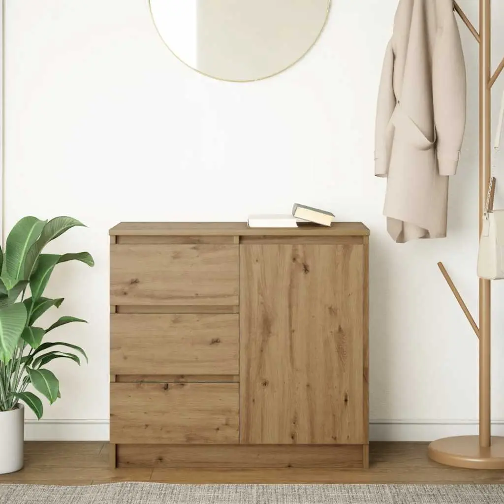 Brown Engineered Wood Sideboard Storage Cabinet