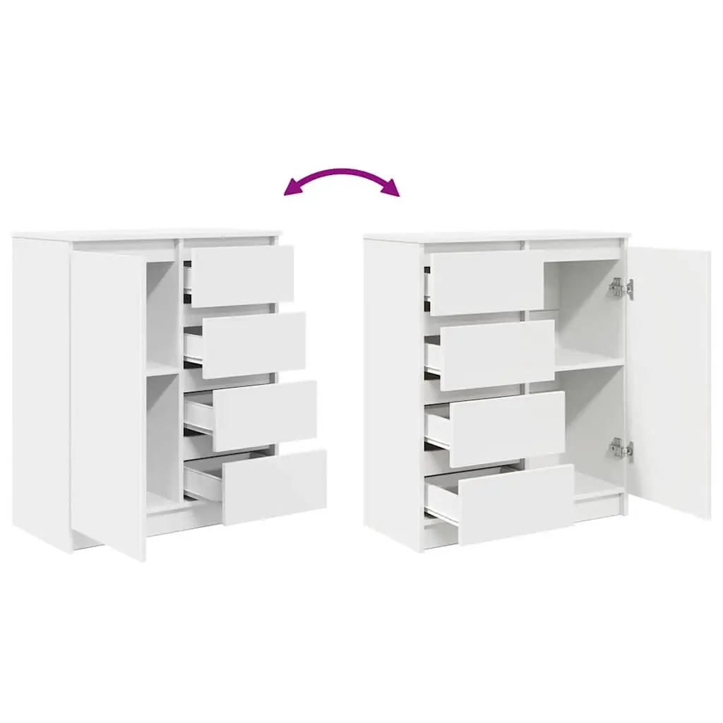 White Sideboard Cabinet with Storage Drawers