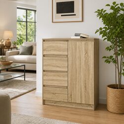 Cozy Brown Sideboard Storage Cabinet with Drawers
