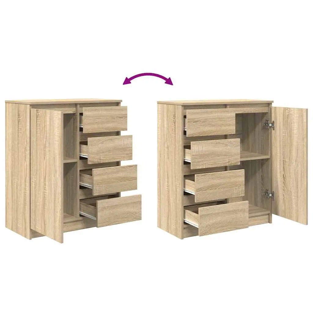 Brown Sideboard Storage Cabinet with Drawers