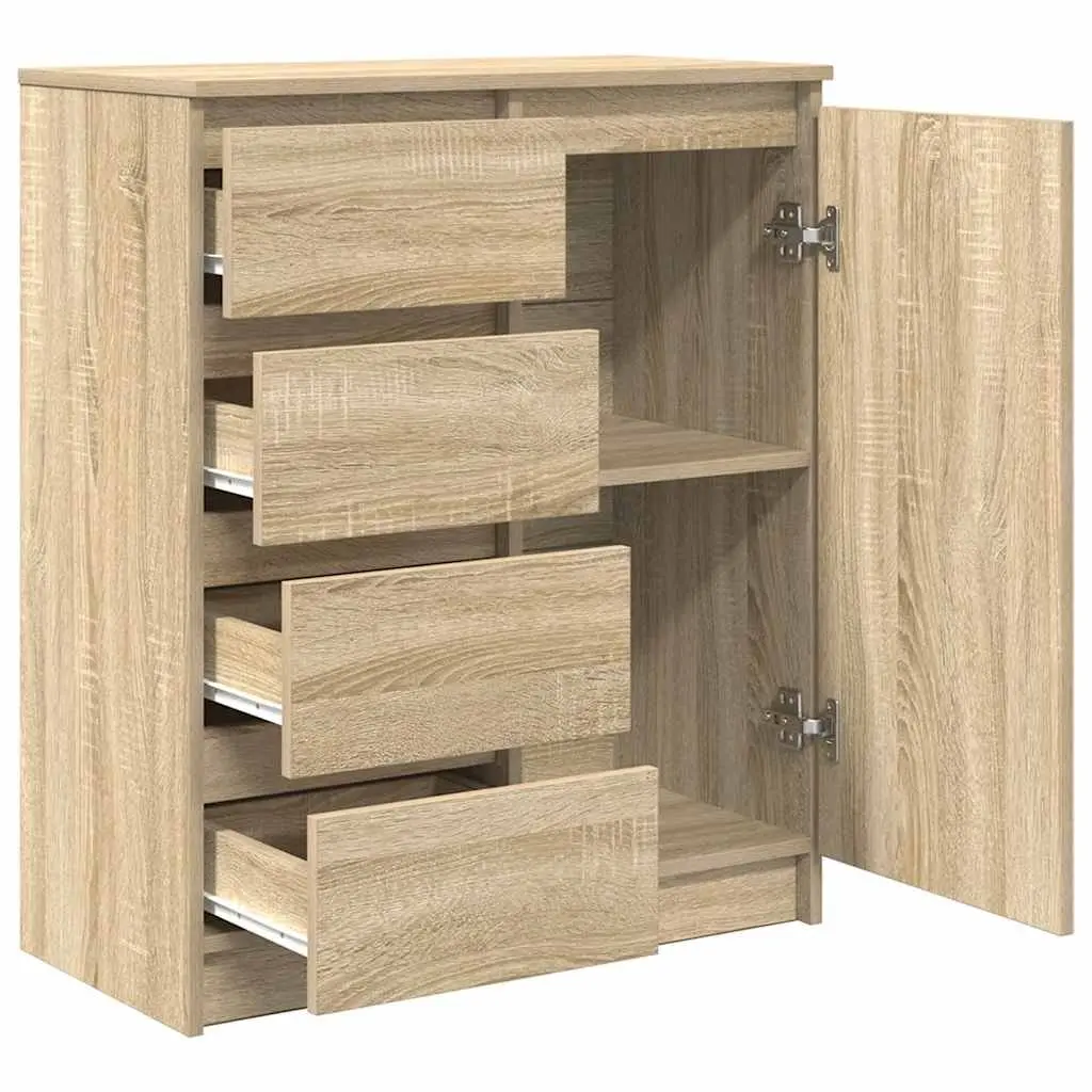 Brown Sideboard Storage Cabinet with Drawers