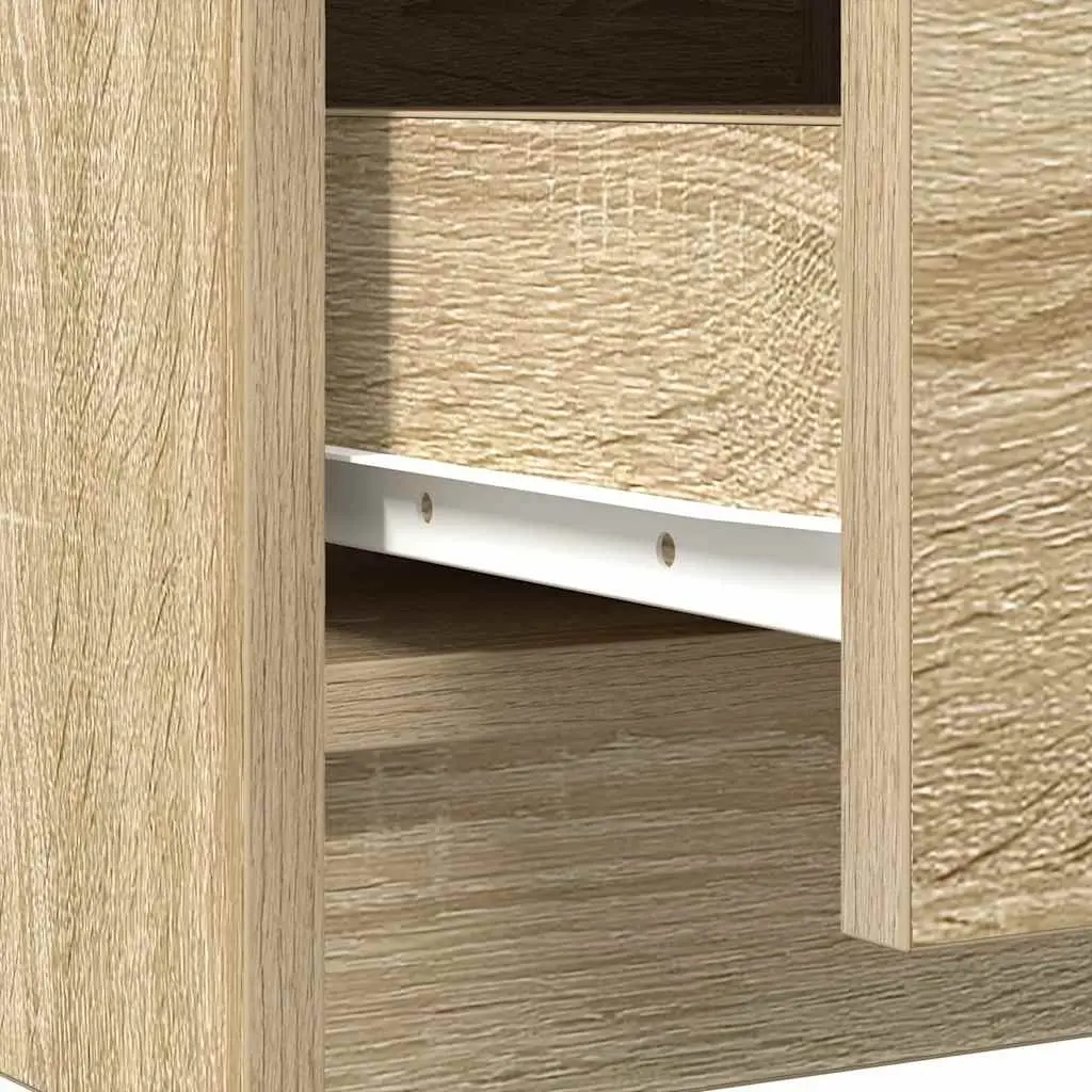 Brown Sideboard Storage Cabinet with Drawers