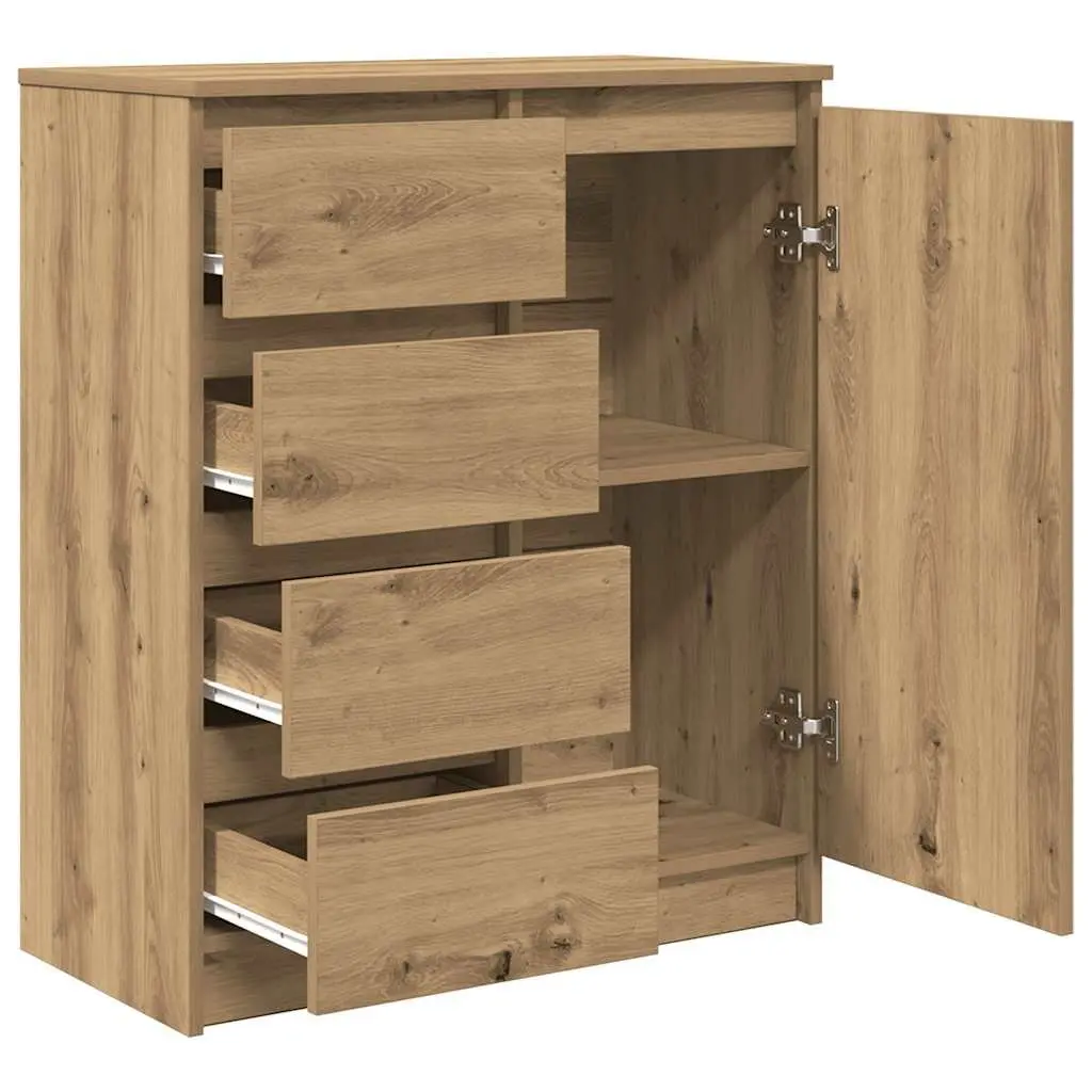 Brown Storage Sideboard with Drawers and Door
