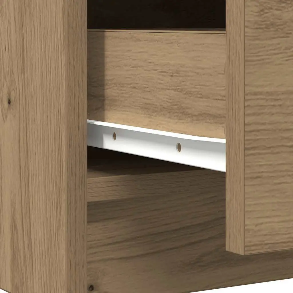 Brown Storage Sideboard with Drawers and Door