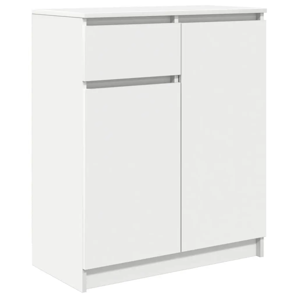 White Engineered Wood Sideboard Storage Cabinet