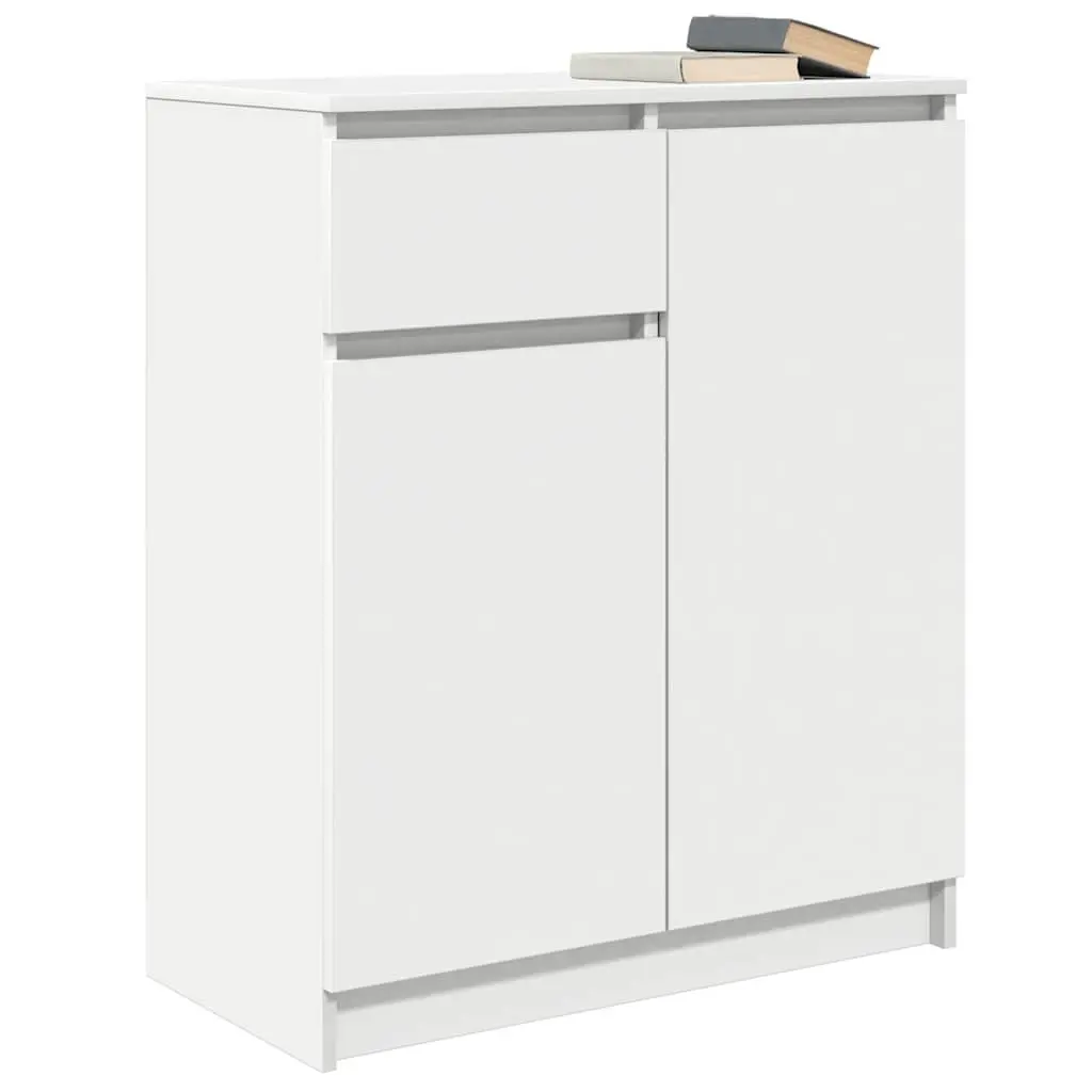 White Engineered Wood Sideboard Storage Cabinet