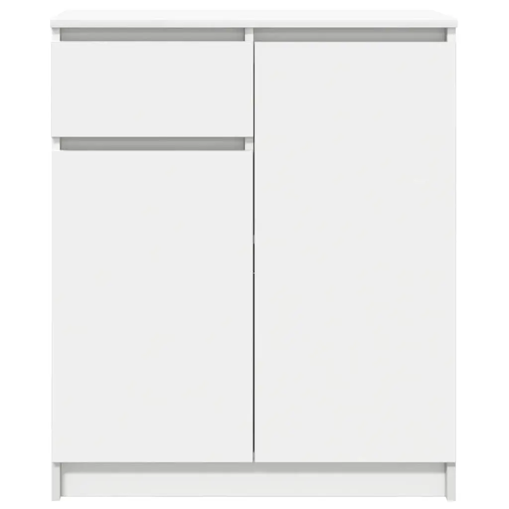 White Engineered Wood Sideboard Storage Cabinet