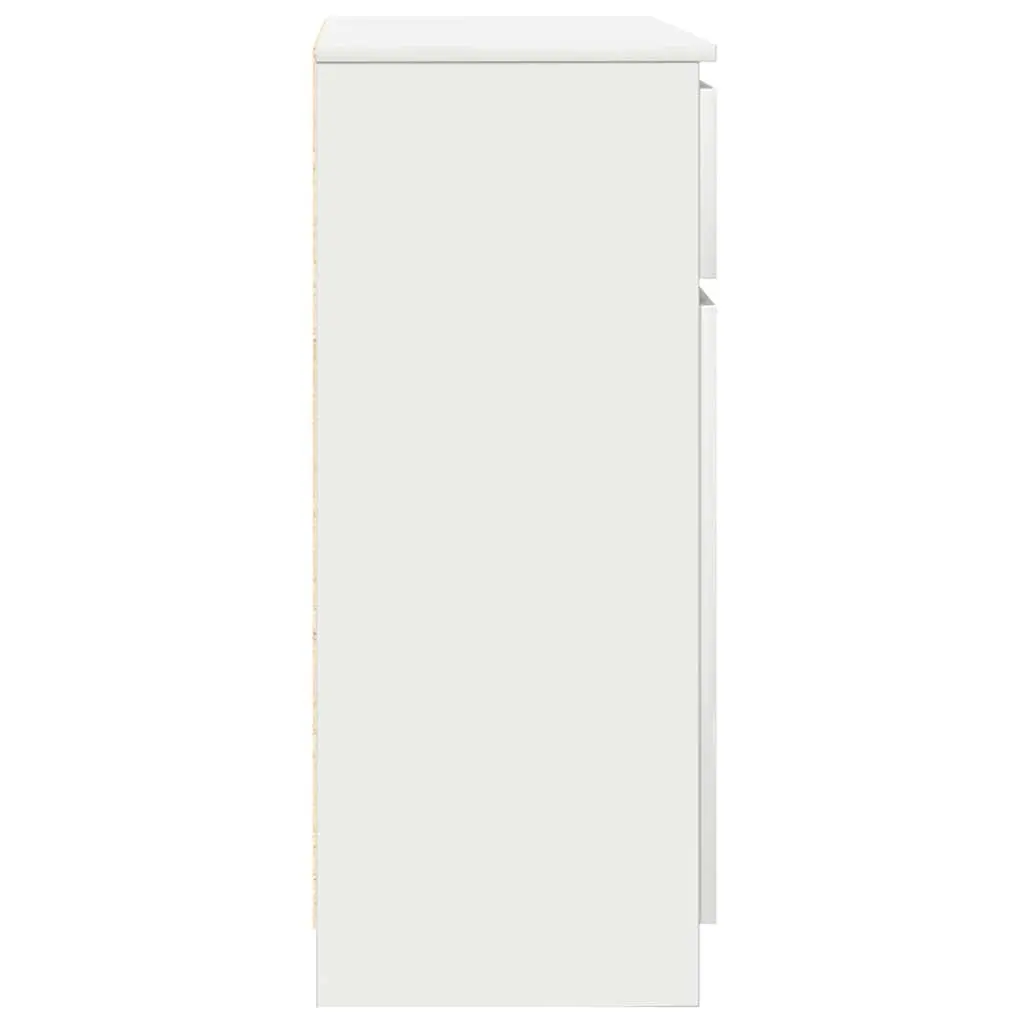 White Engineered Wood Sideboard Storage Cabinet