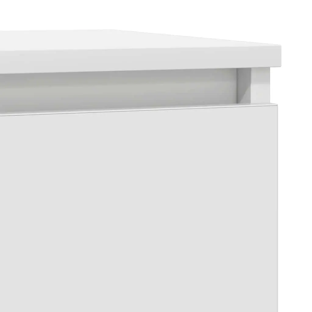 White Engineered Wood Sideboard Storage Cabinet