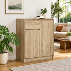 Brown Engineered Wood Sideboard Storage Cabinet