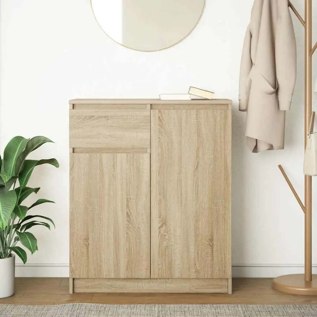 Brown Engineered Wood Sideboard Storage Cabinet