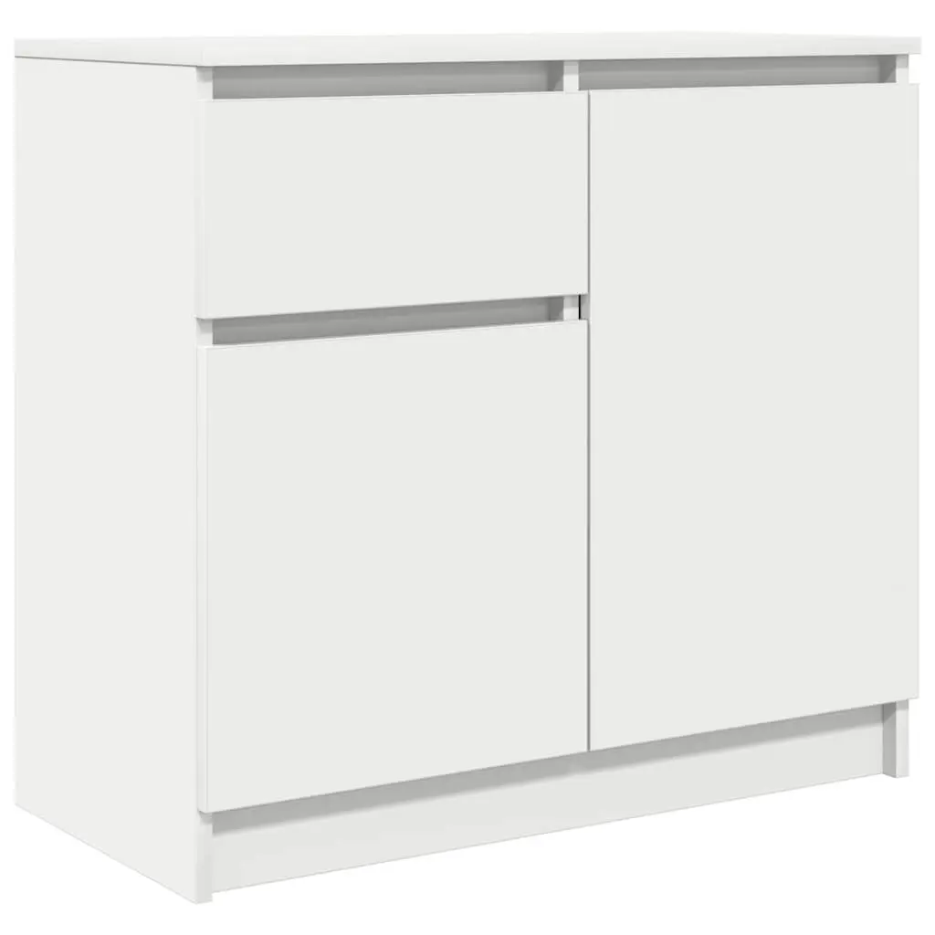 White Sideboard Storage Cabinet with Drawer Doors Shelf Engineered Wood