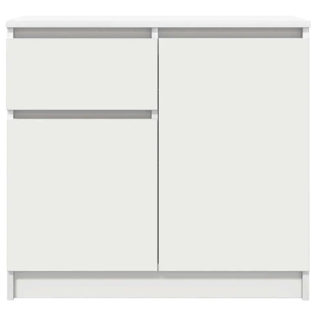 White Sideboard Storage Cabinet with Drawer Doors Shelf Engineered Wood
