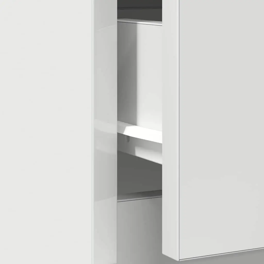 White Sideboard Storage Cabinet with Drawer Doors Shelf Engineered Wood