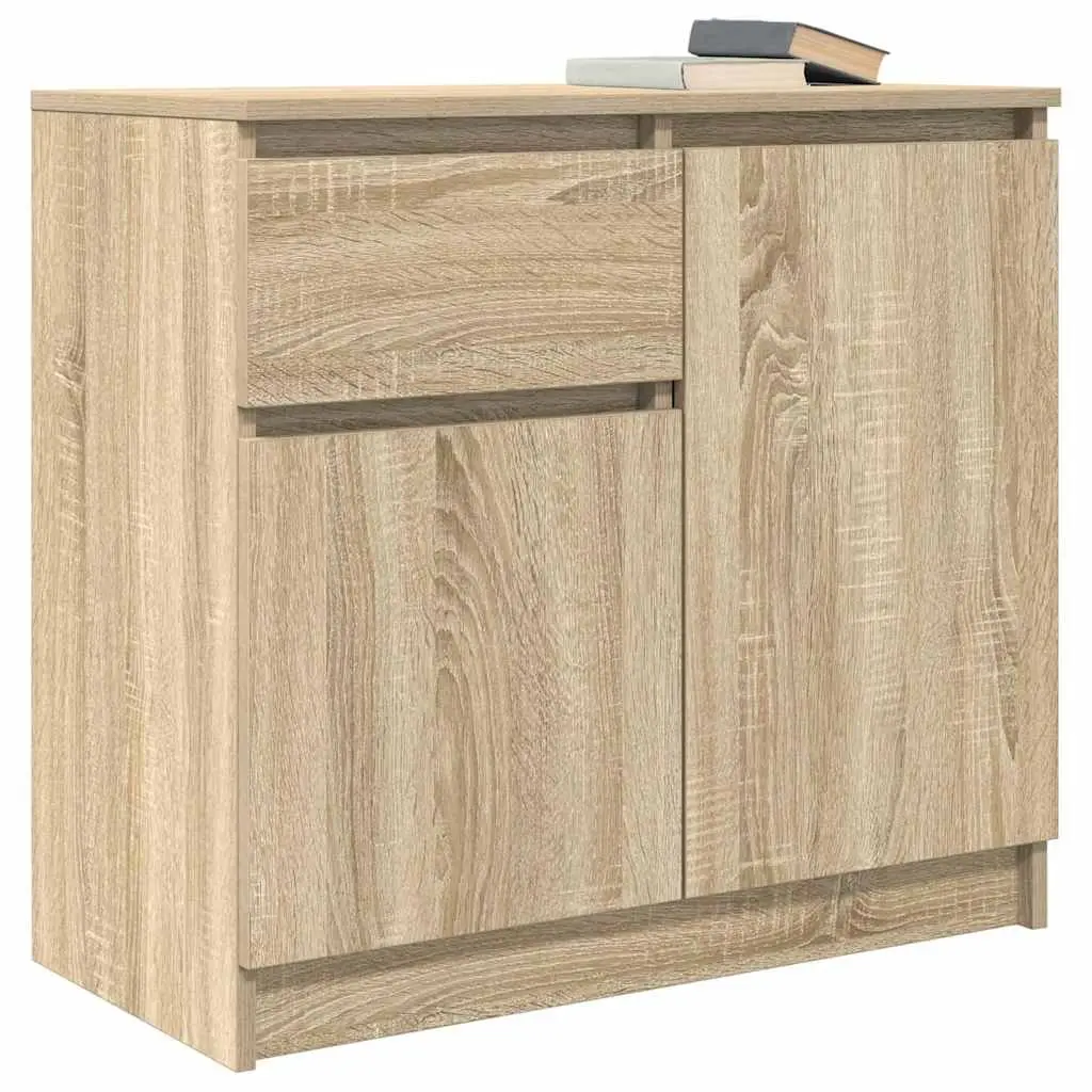 Sideboard with Drawer Brown Engineered Wood Storage Cabinet Living Room