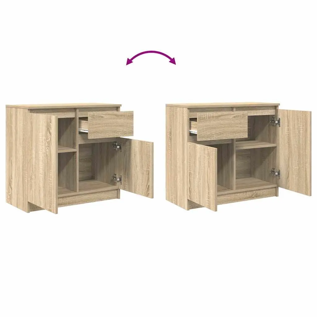 Sideboard with Drawer Brown Engineered Wood Storage Cabinet Living Room