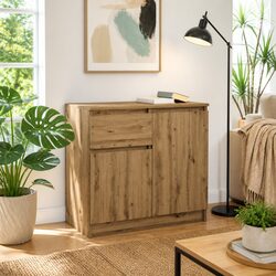 Brown Engineered Wood Sideboard with Drawer