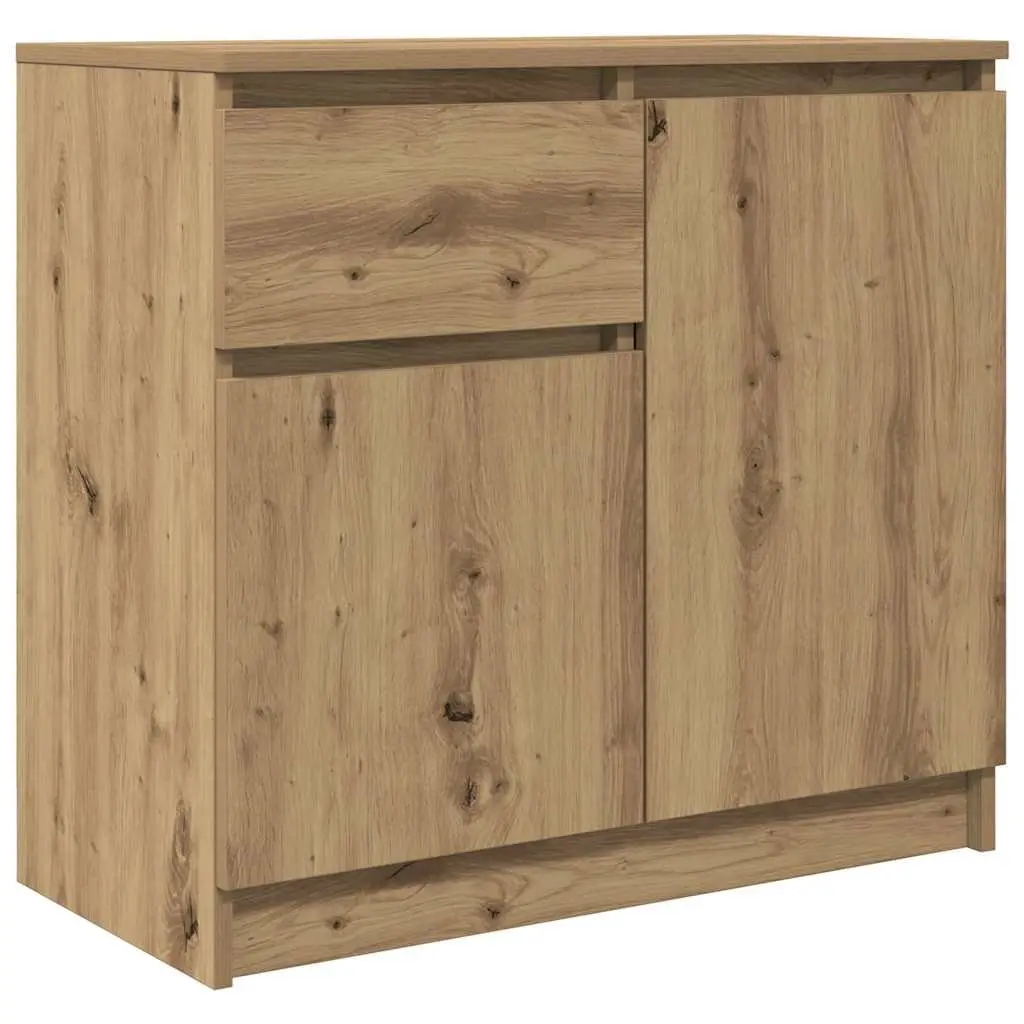 Brown Engineered Wood Sideboard with Drawer