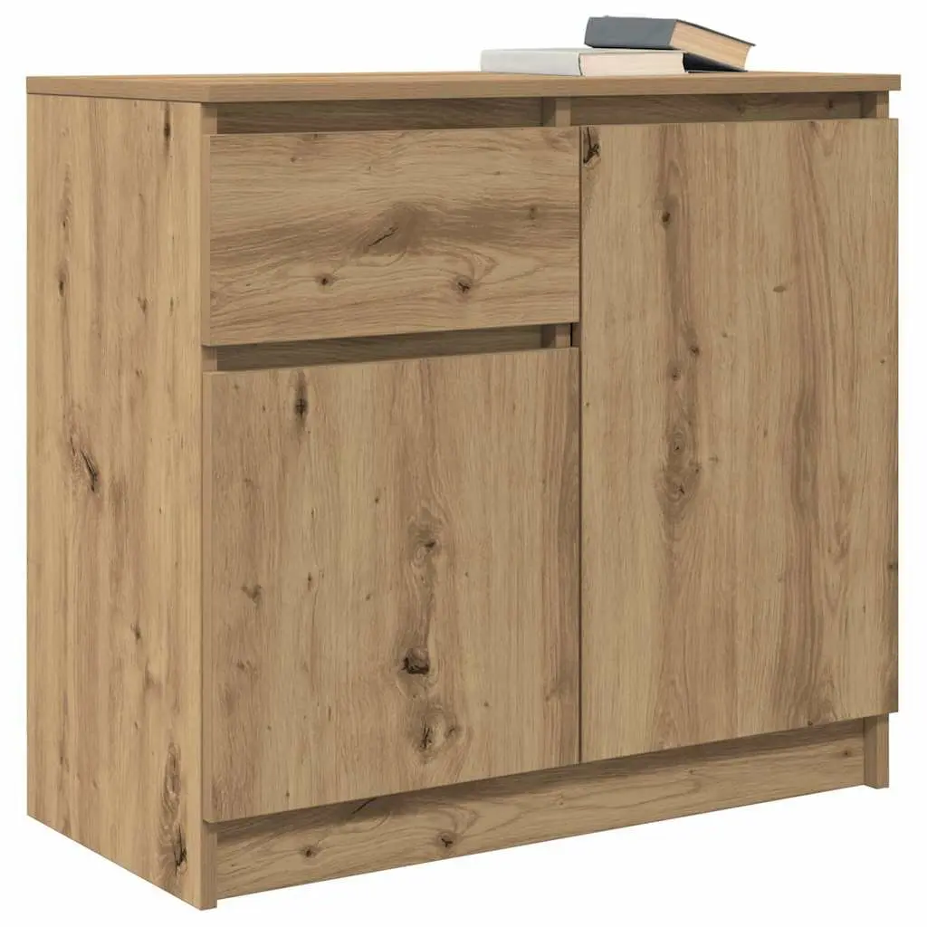 Brown Engineered Wood Sideboard with Drawer