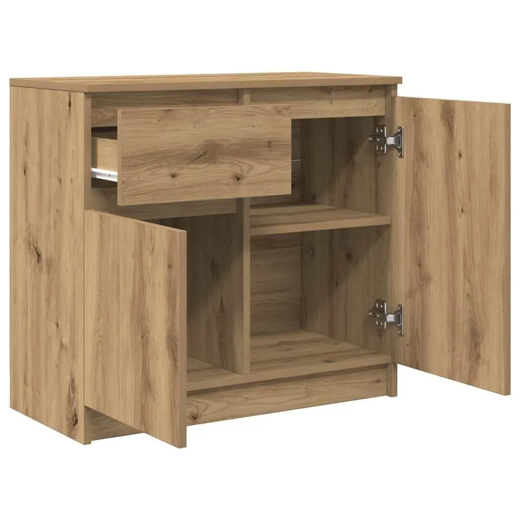 Brown Engineered Wood Sideboard with Drawer