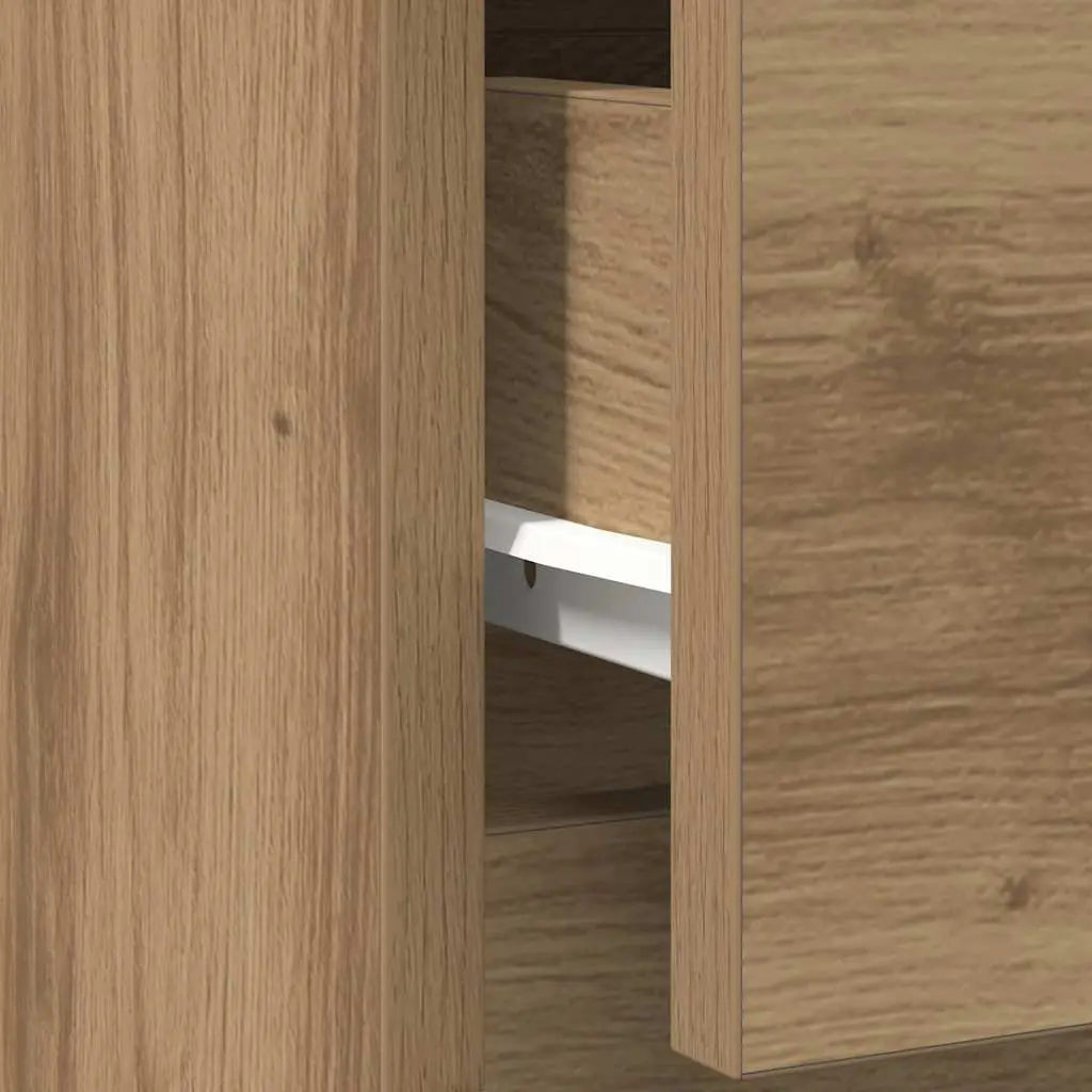 Brown Engineered Wood Sideboard with Drawer
