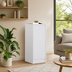 White Engineered Wood Sideboard Storage Cabinet