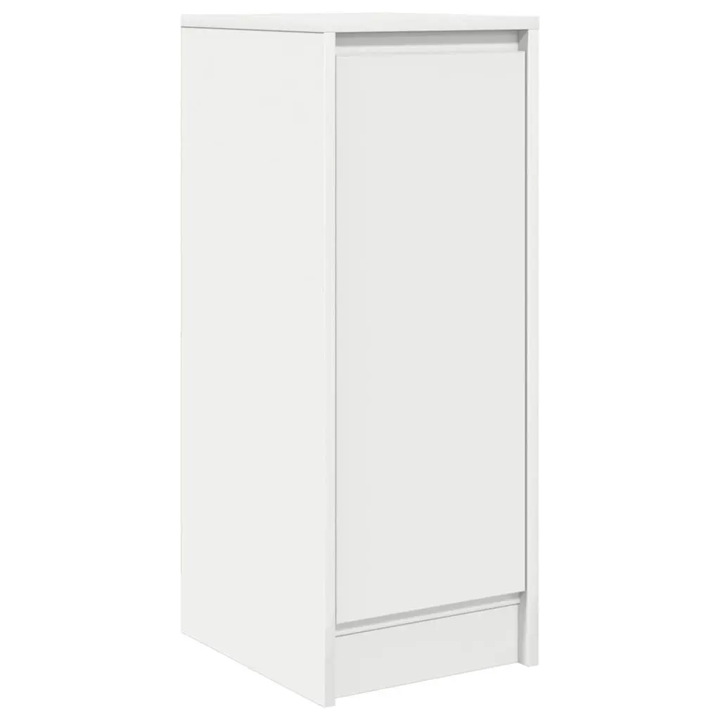 White Engineered Wood Sideboard Storage Cabinet