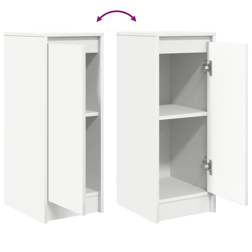 White Engineered Wood Sideboard Storage Cabinet