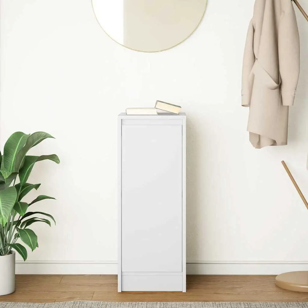 White Engineered Wood Sideboard Storage Cabinet