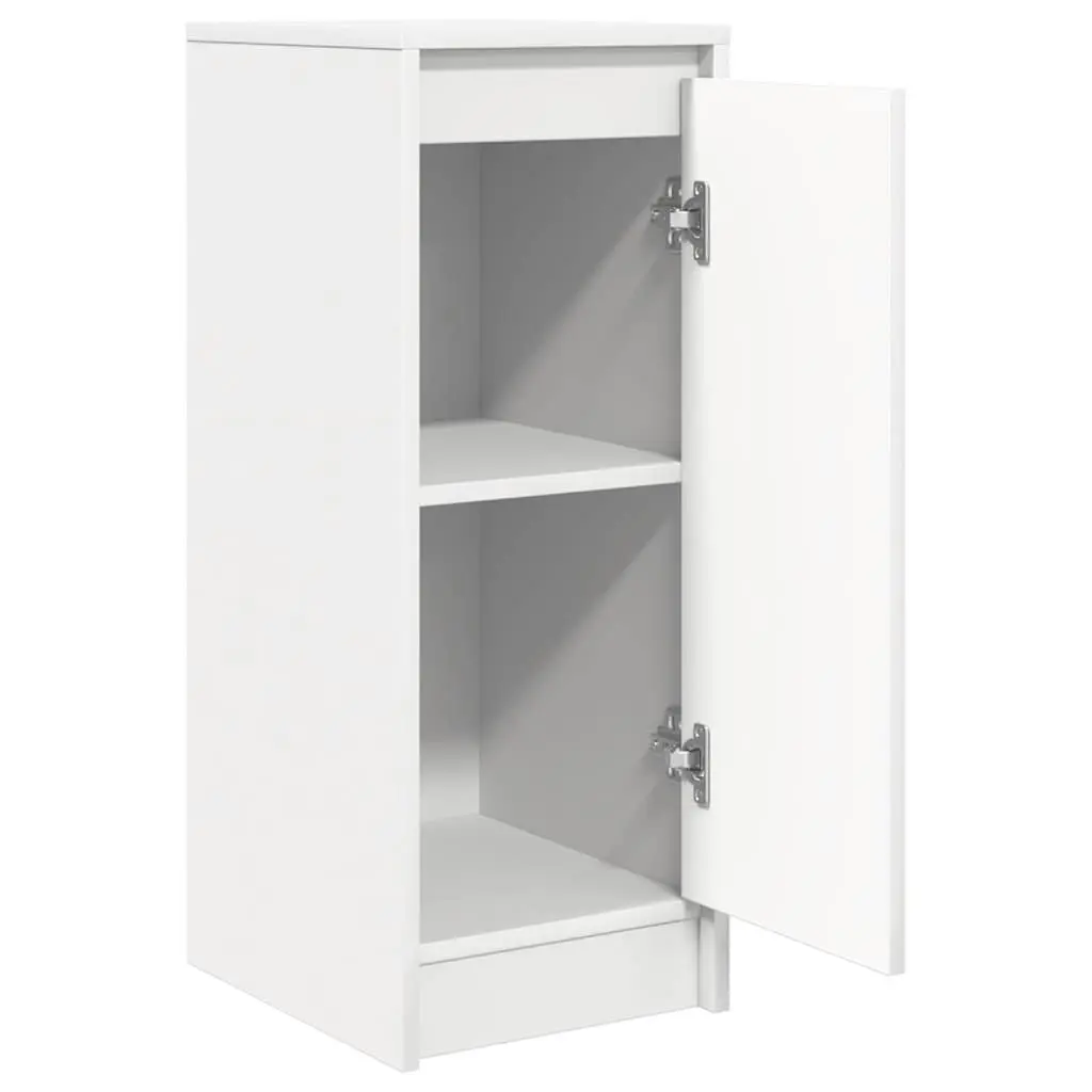 White Engineered Wood Sideboard Storage Cabinet