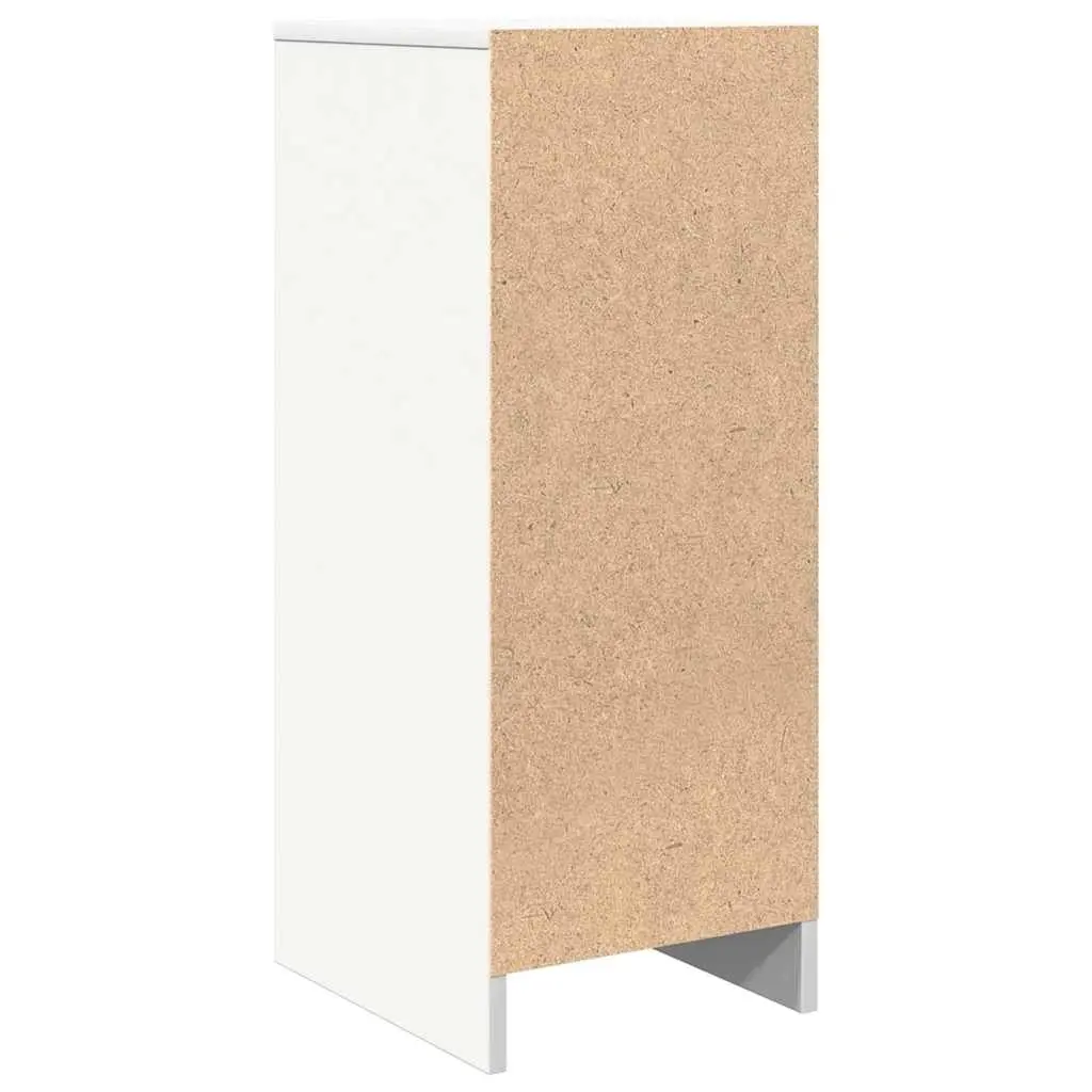 White Engineered Wood Sideboard Storage Cabinet
