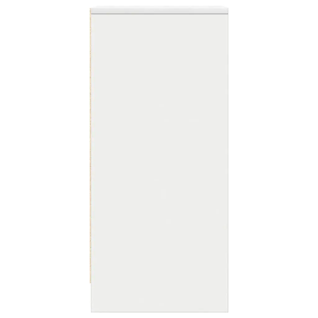 White Engineered Wood Sideboard Storage Cabinet