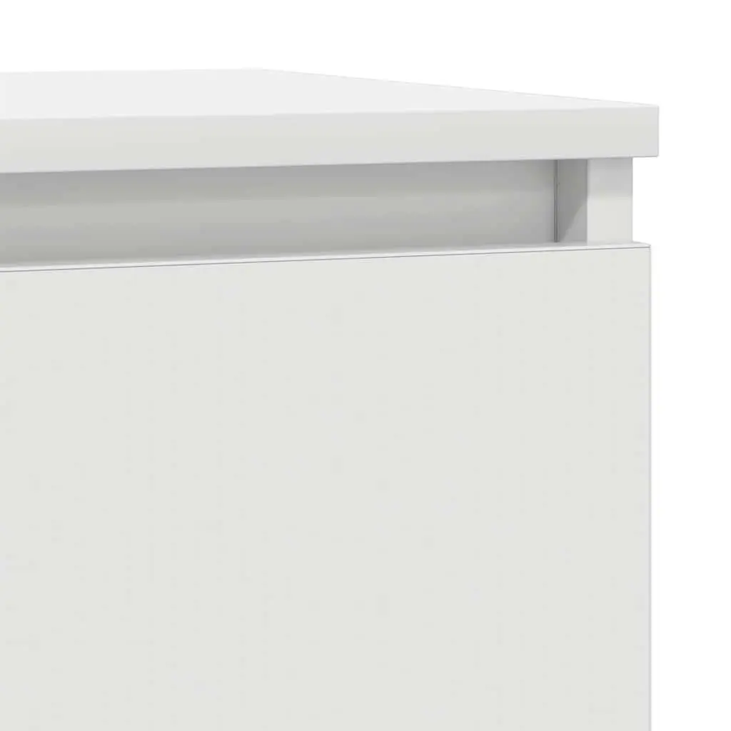 White Engineered Wood Sideboard Storage Cabinet