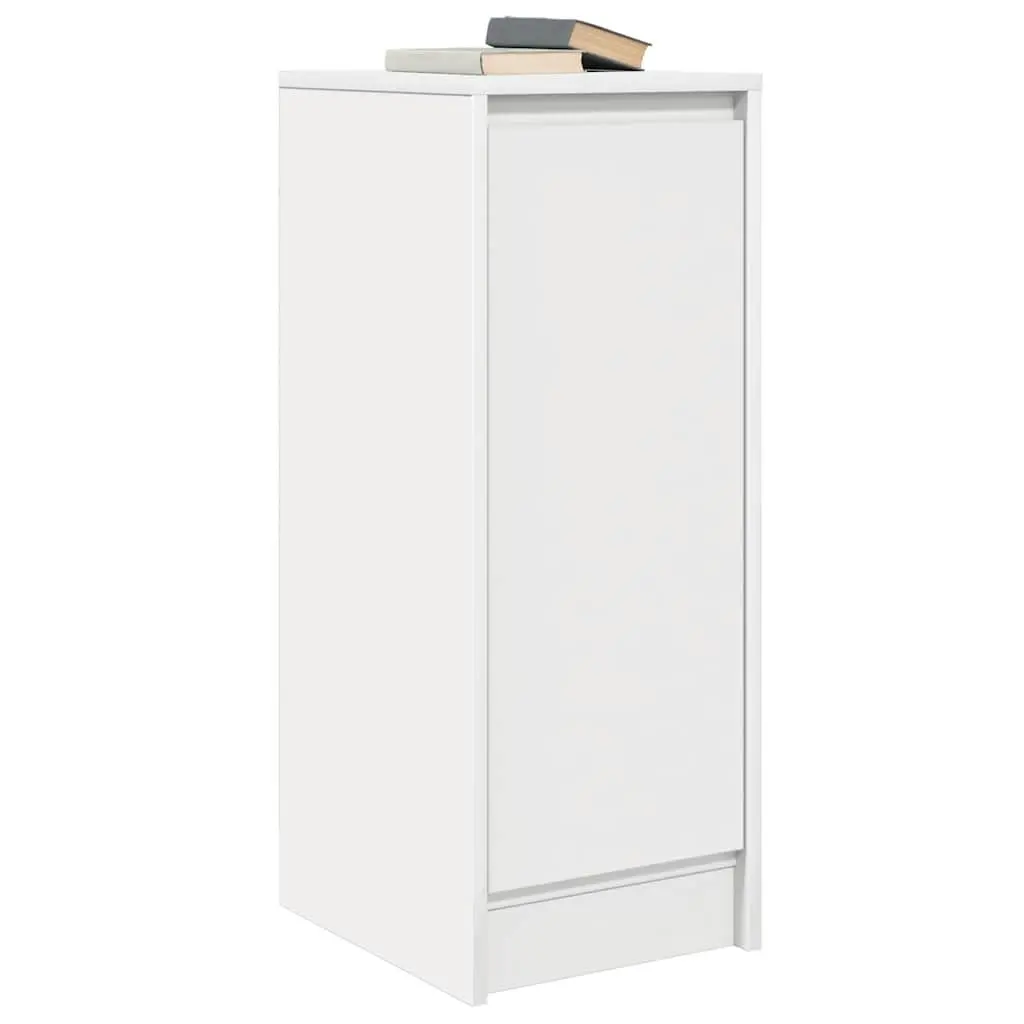 White Engineered Wood Sideboard Storage Cabinet