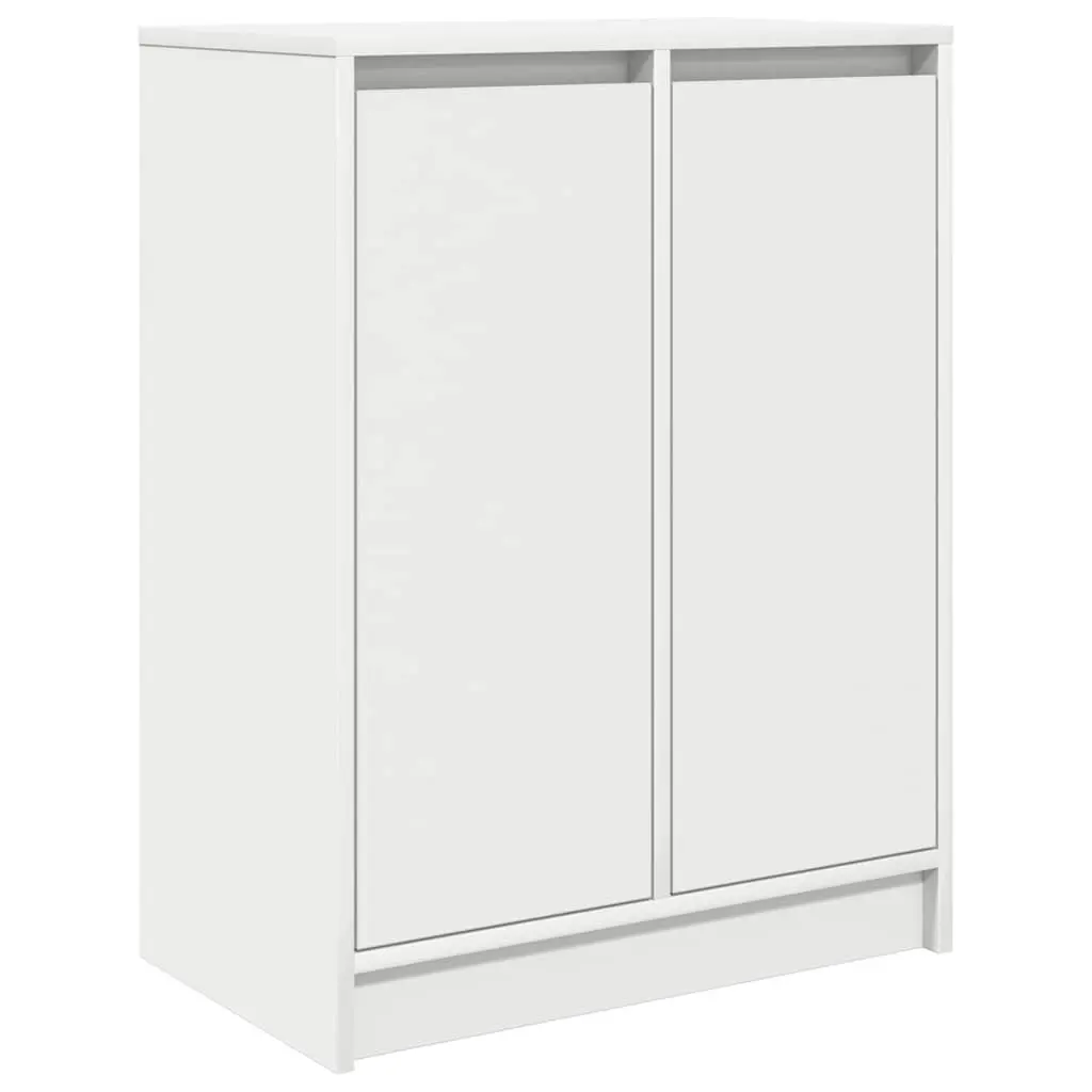 White Engineered Wood Sideboard Storage Cabinet