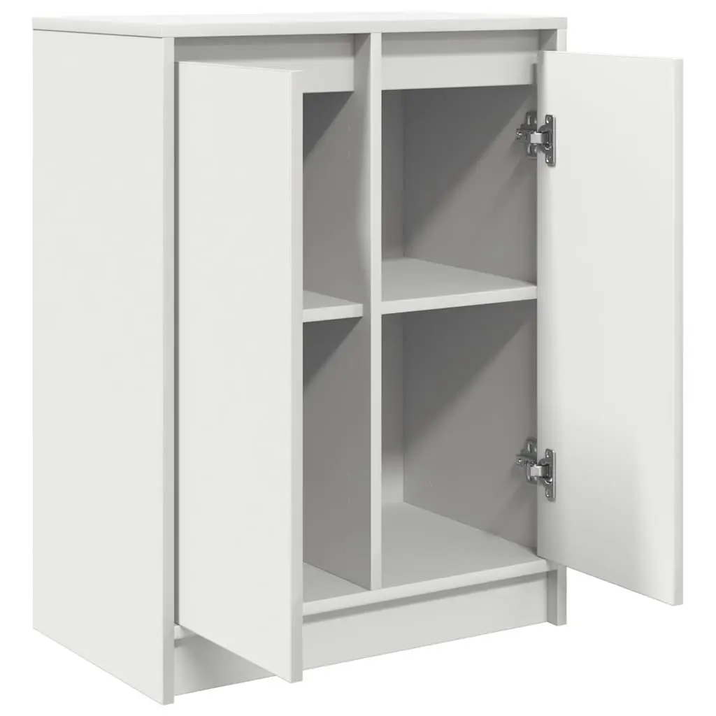 White Engineered Wood Sideboard Storage Cabinet