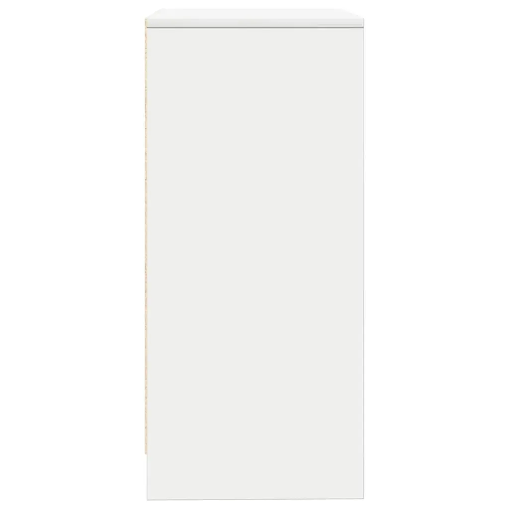 White Engineered Wood Sideboard Storage Cabinet