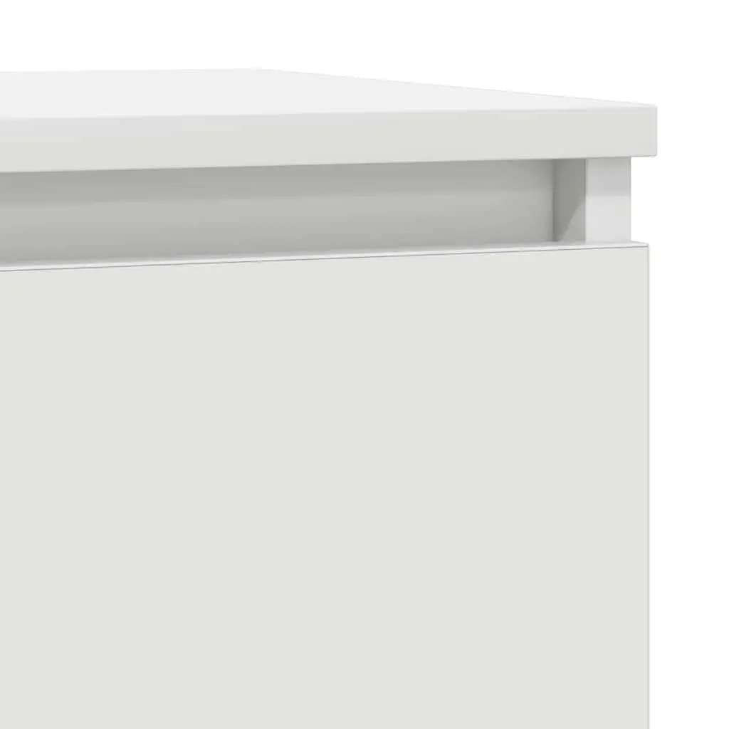 White Engineered Wood Sideboard Storage Cabinet