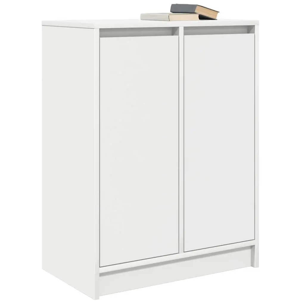 White Engineered Wood Sideboard Storage Cabinet