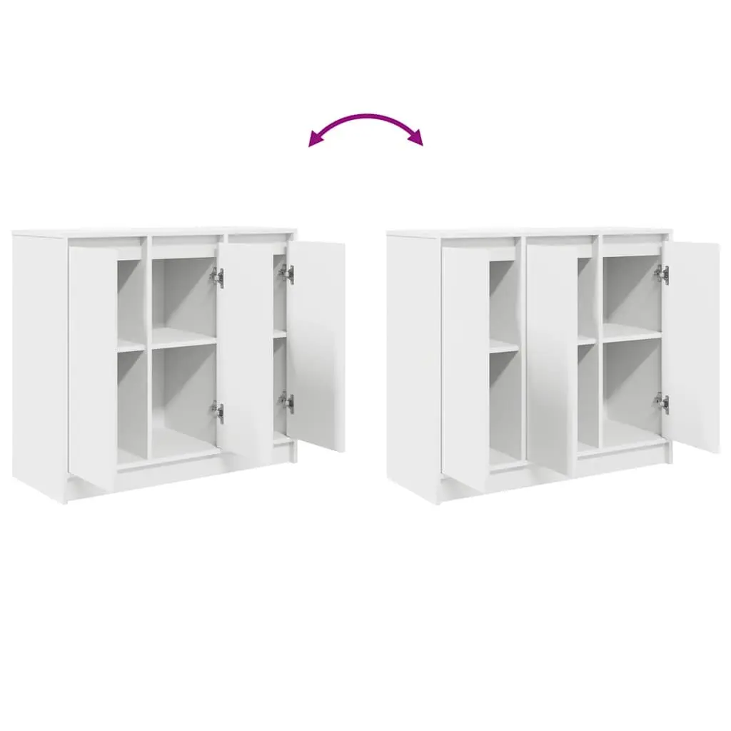 White Sideboard Cabinet 85x34x76cm Engineered Wood Storage Buffet Dining Room