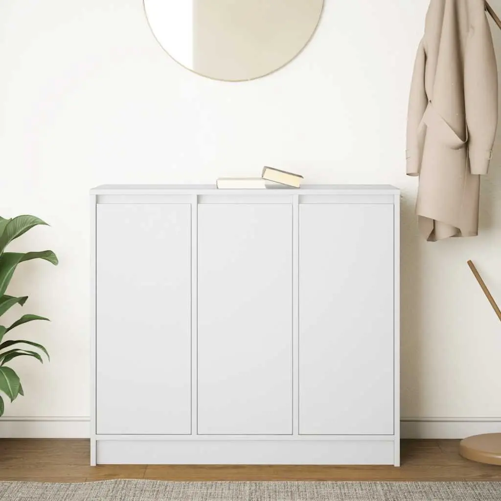 White Sideboard Cabinet 85x34x76cm Engineered Wood Storage Buffet Dining Room