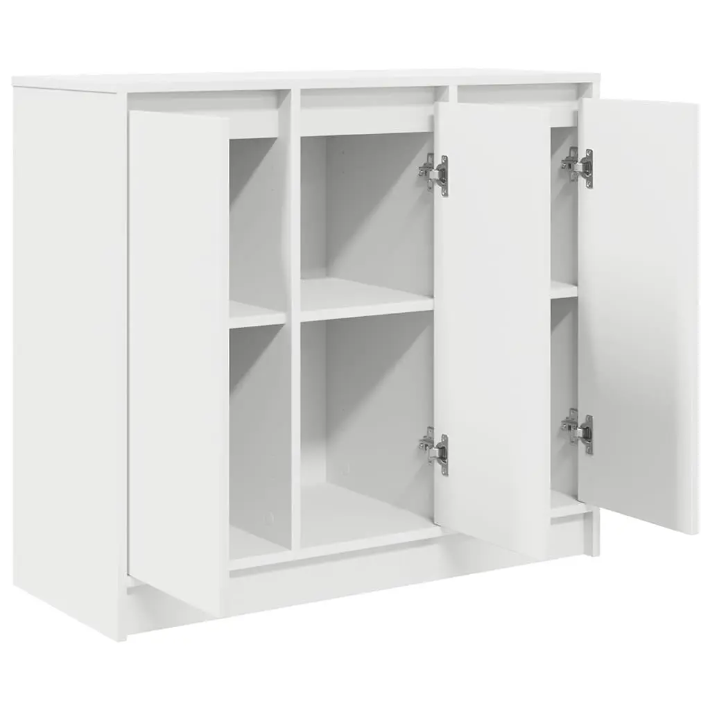 White Sideboard Cabinet 85x34x76cm Engineered Wood Storage Buffet Dining Room