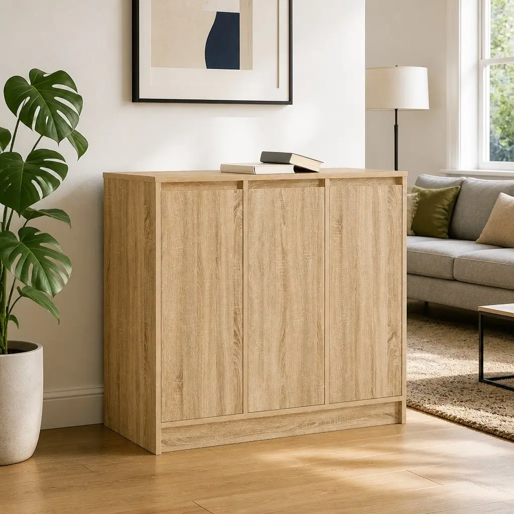 Sideboard Sonoma Oak 85x34x76 cm Engineered Wood Storage Cabinet