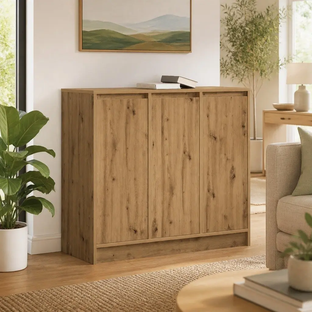 Artisan Oak Brown Sideboard Buffet Cabinet 85x34x76cm