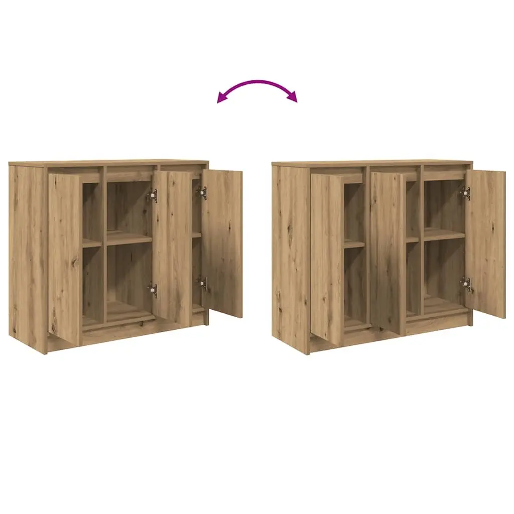 Artisan Oak Brown Sideboard Buffet Cabinet 85x34x76cm