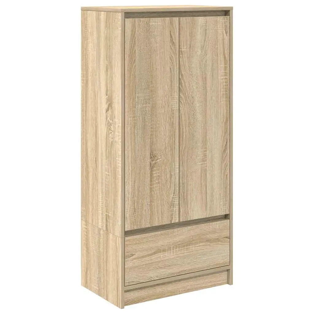 Storage Cabinet Brown Engineered Wood 55.5W x 34D x 119.5H cm Sonoma Oak Buffet Sideboard