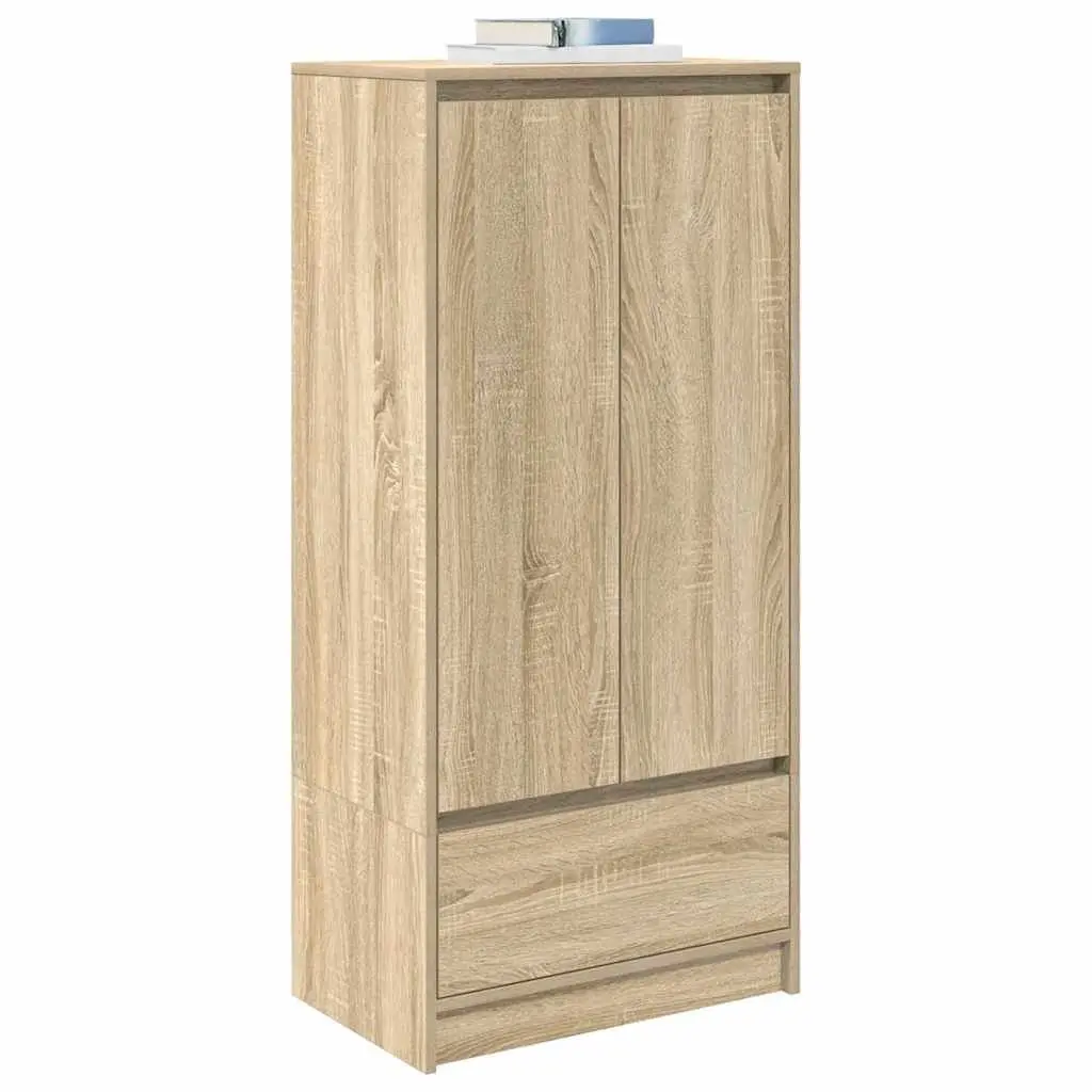 Storage Cabinet Brown Engineered Wood 55.5W x 34D x 119.5H cm Sonoma Oak Buffet Sideboard