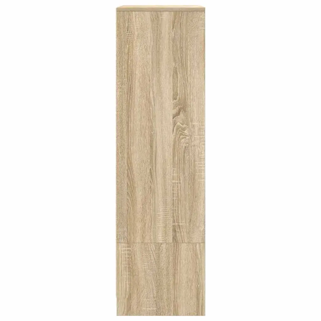Storage Cabinet Brown Engineered Wood 55.5W x 34D x 119.5H cm Sonoma Oak Buffet Sideboard