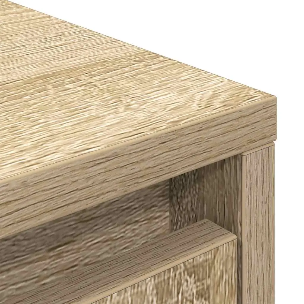 Storage Cabinet Brown Engineered Wood 55.5W x 34D x 119.5H cm Sonoma Oak Buffet Sideboard