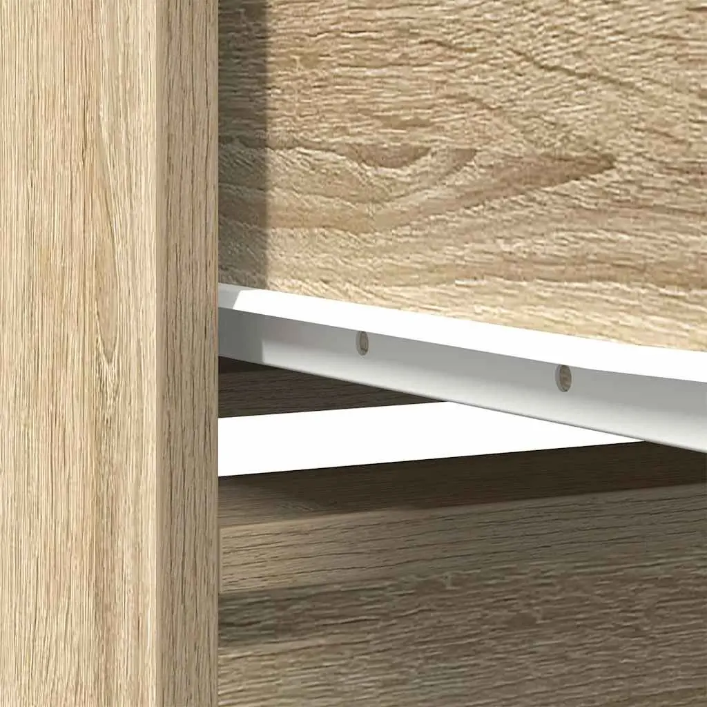 Storage Cabinet Brown Engineered Wood 55.5W x 34D x 119.5H cm Sonoma Oak Buffet Sideboard